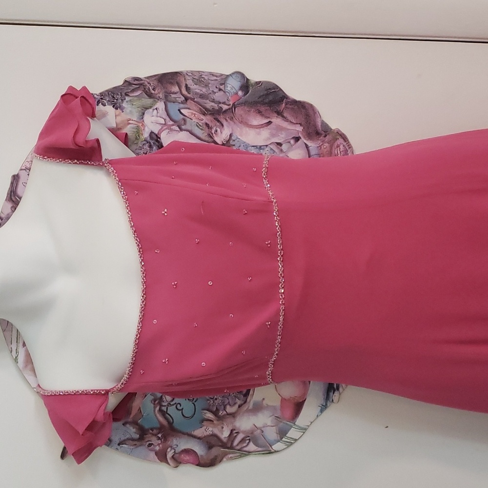 Pink sequined gown / cut it short & cute.